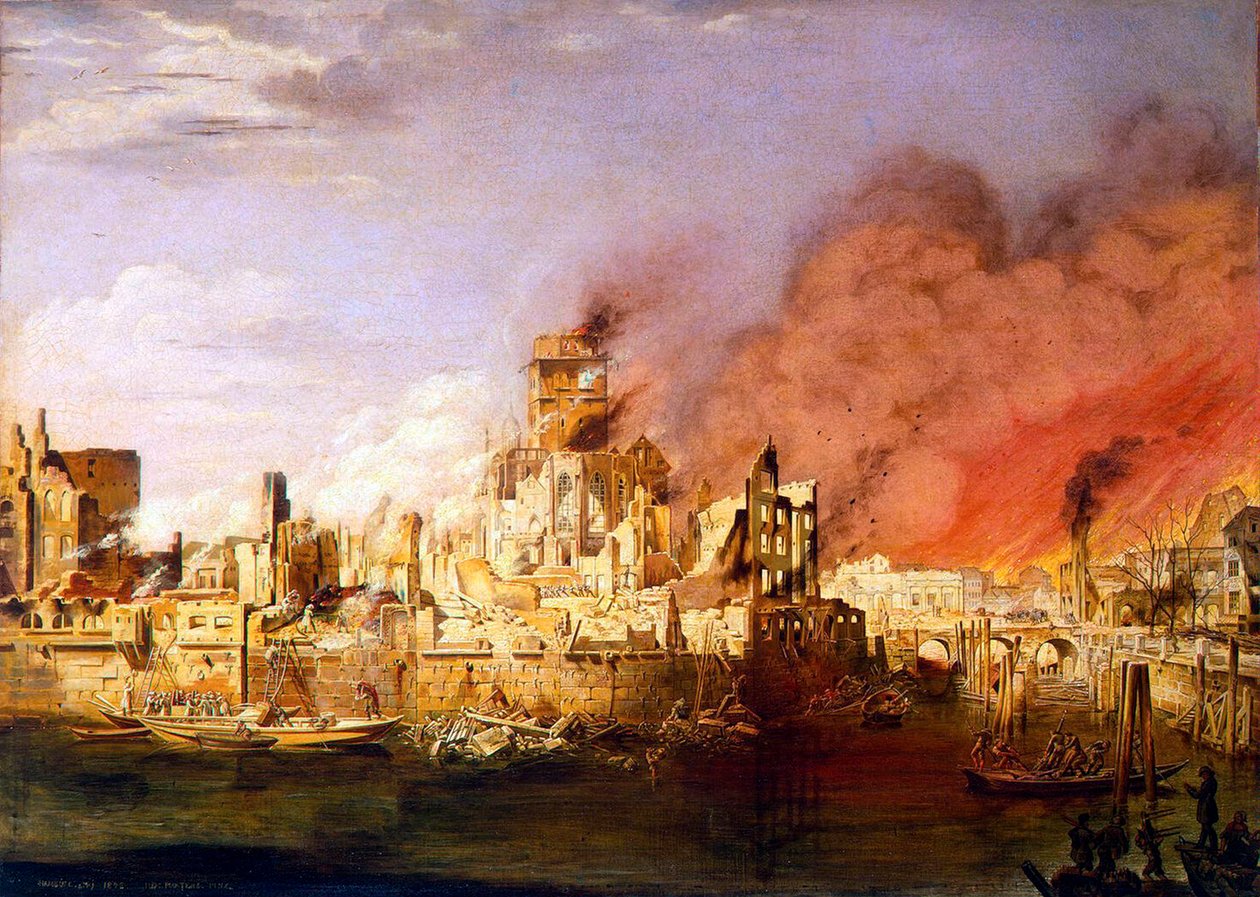 El Gran Incendio de Hamburgo el 5 de mayo de 1842 de Ditlev Martens