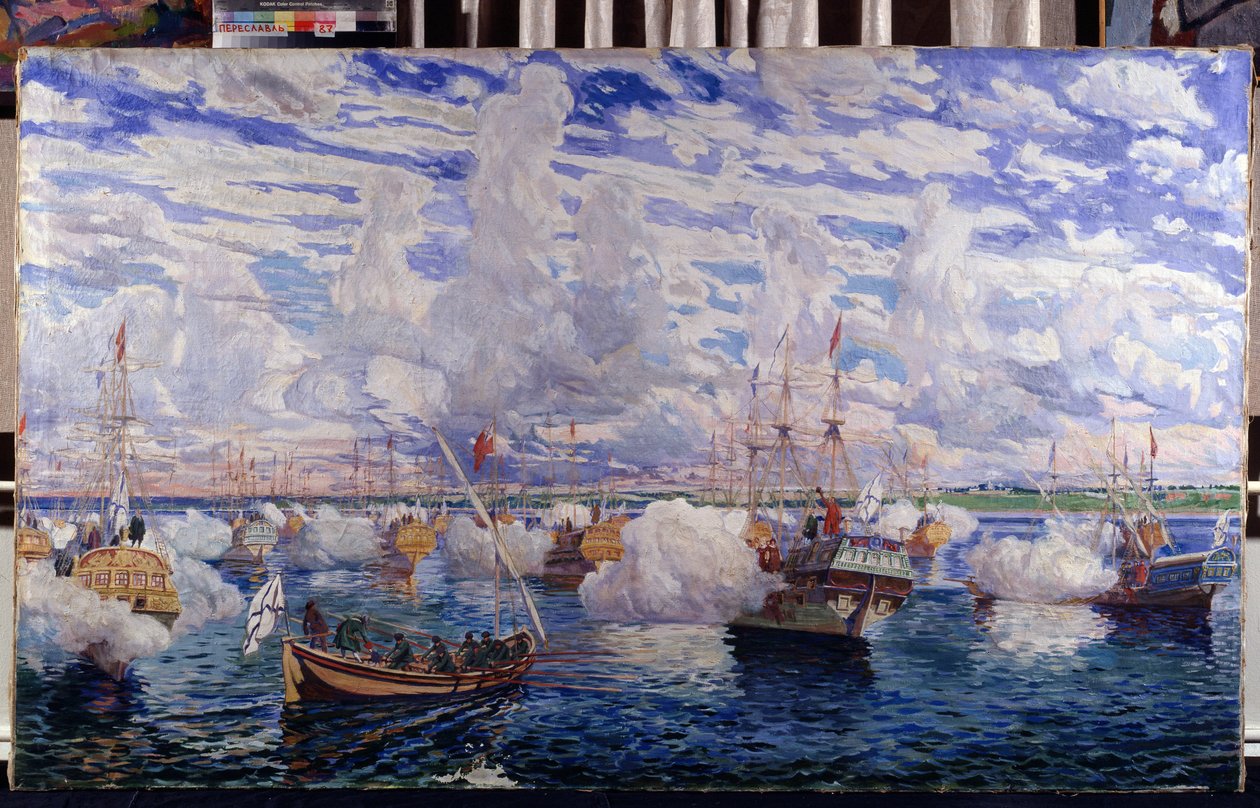 La flota de Pedro I de Rusia (el Grande) de Dmitri Nikolayevich Kardovsky
