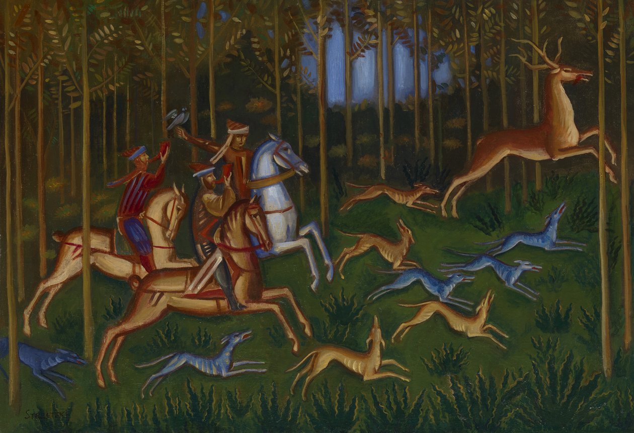 Escena de caza de Dmitri Semyonovich Stelletsky
