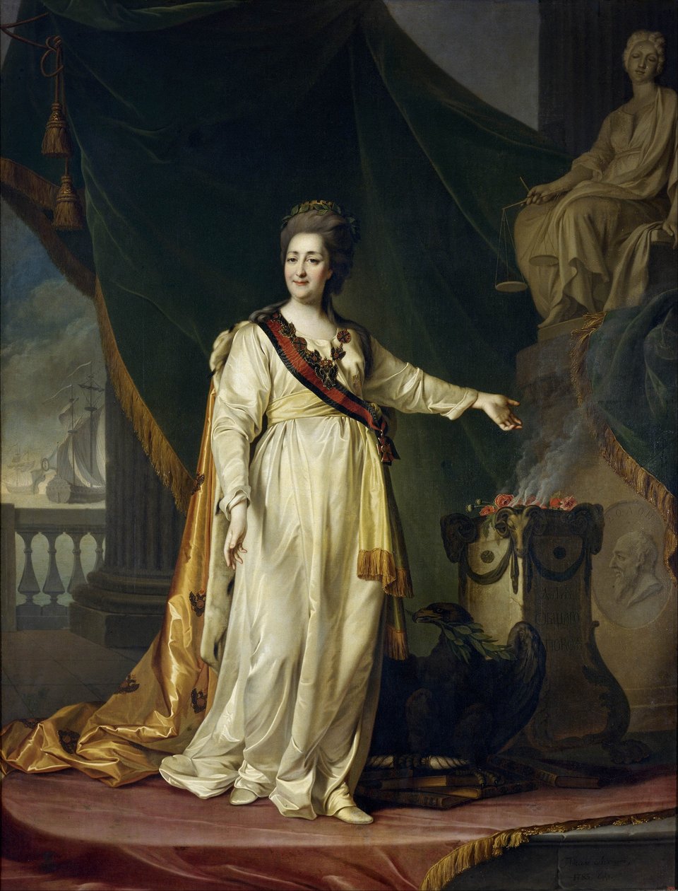 Catalina II es legisladora en el templo de la Diosa de la Justicia de Dmitry Levitzky