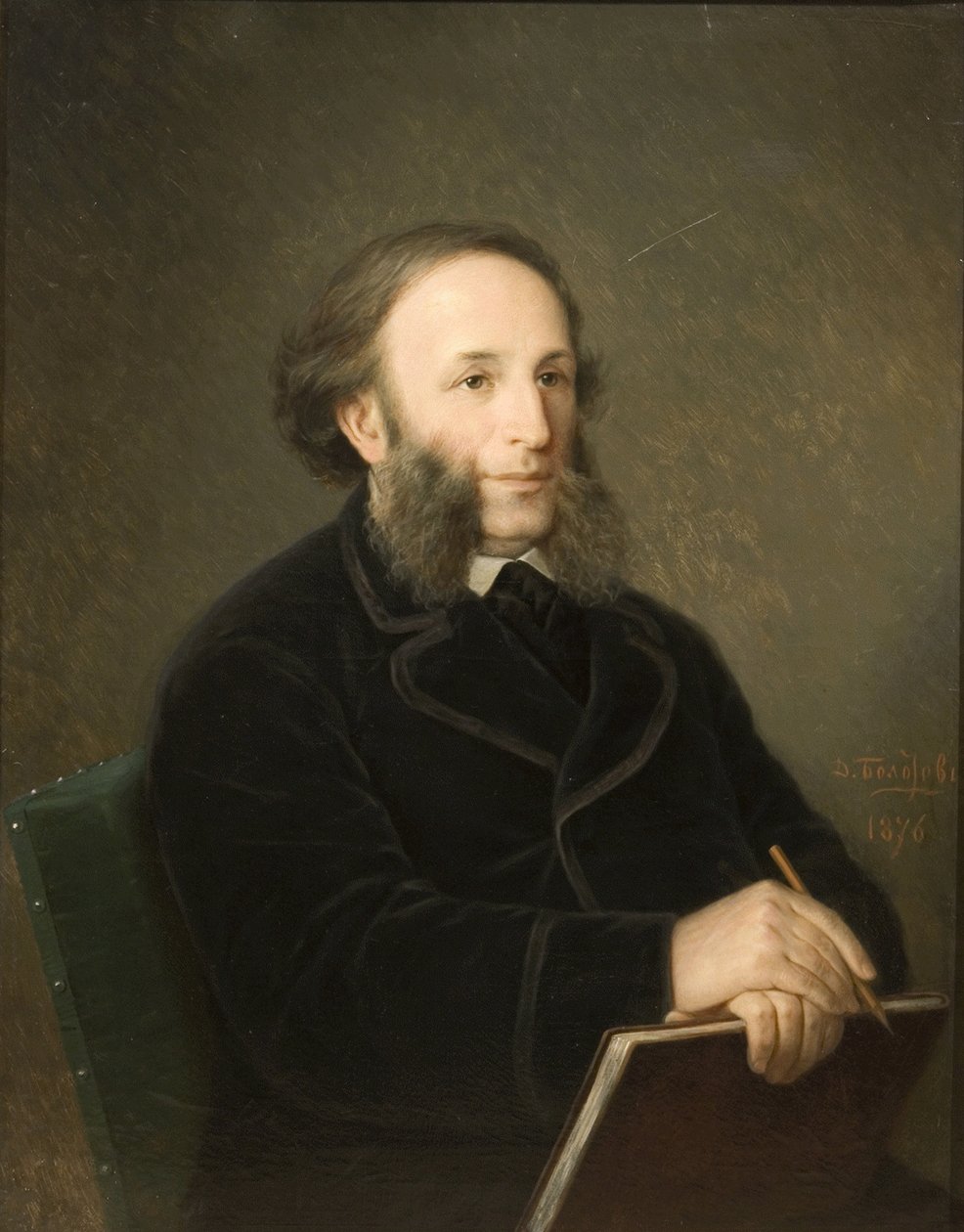 Retrato del artista Ivan Aivazovsky 1817-1900, 1879 de Dmitry Mikhaylovich Bolotov