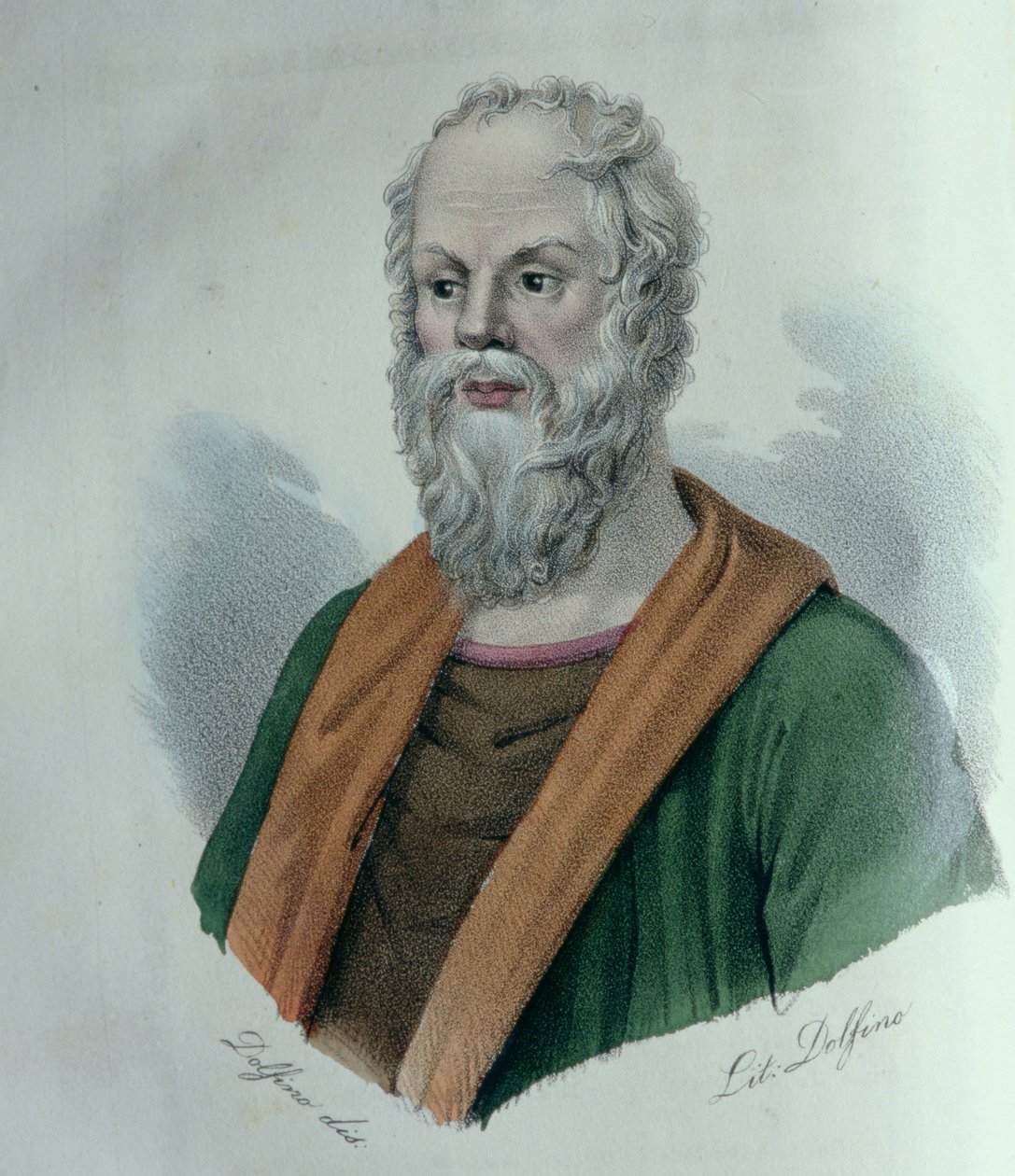 Sócrates, por Dolfino (litografía) de Dolfino