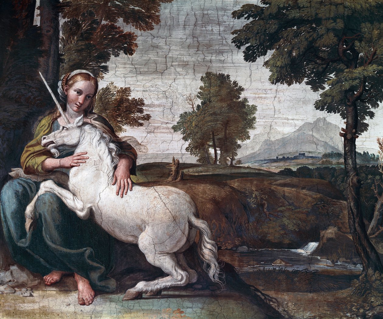 Una virgen con un unicornio de Domenichino