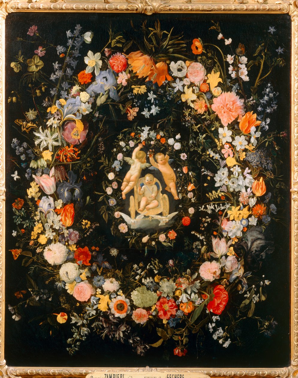 El Triunfo del Amor con rodete de flores ... de Domenichino (1581 1641)