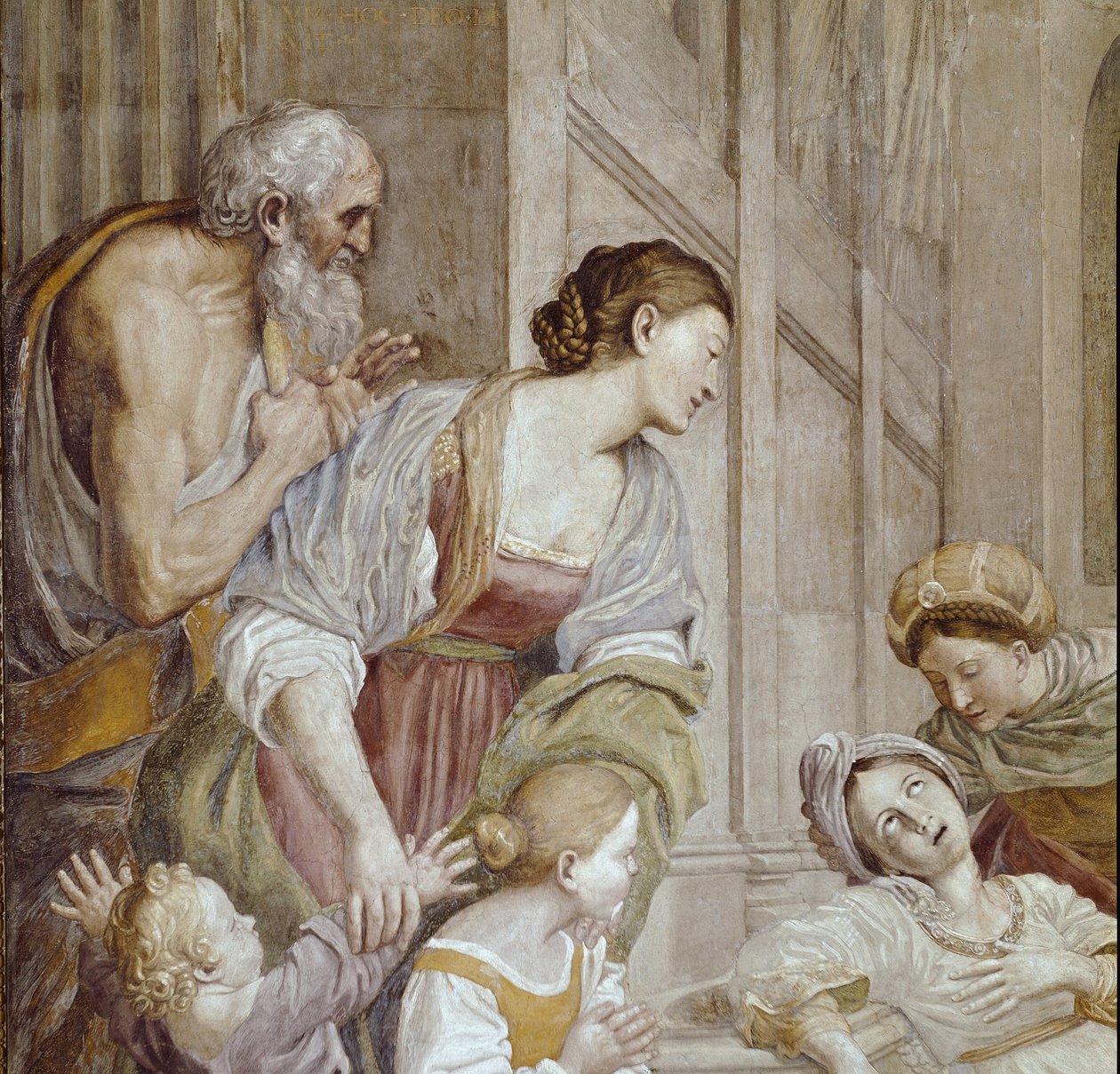 Historia de Santa Cecilia: Muerte de Santa Cecilia, (detalle) de Domenichino