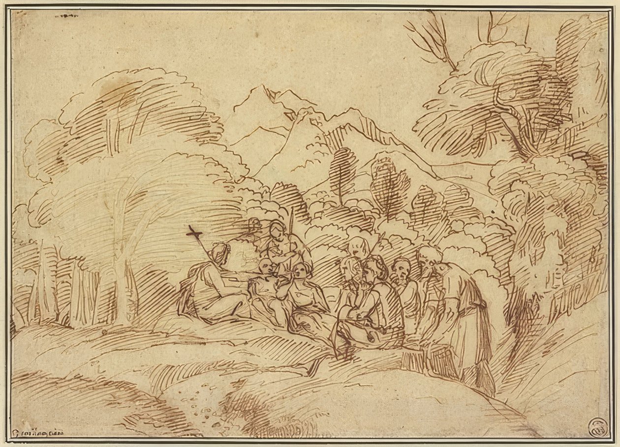 Juan predicando en el desierto de Domenichino