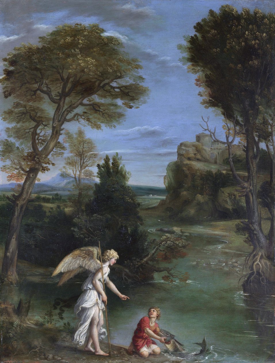 Paisaje con Tobías agarrando al Pez de Domenichino
