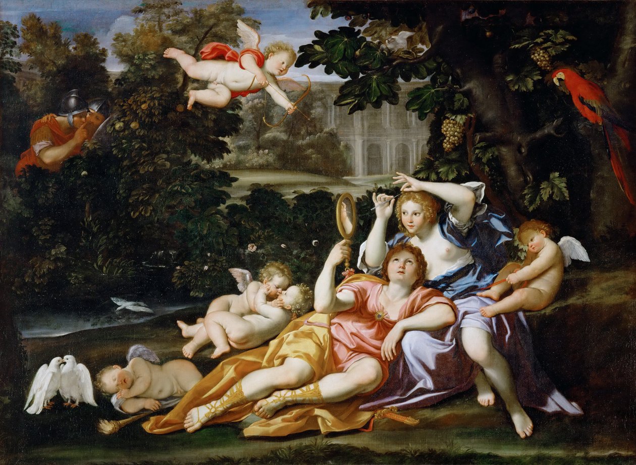 Rinaldo presenta a Armida con un espejo de Domenichino