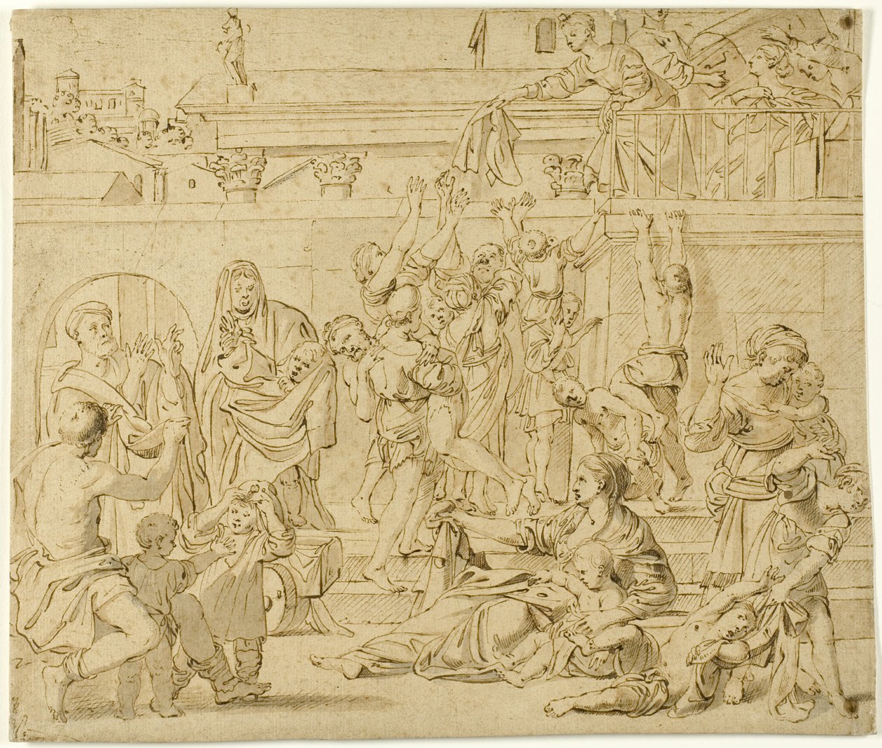 Santa Cecilia distribuyendo limosnas a los pobres de Domenichino