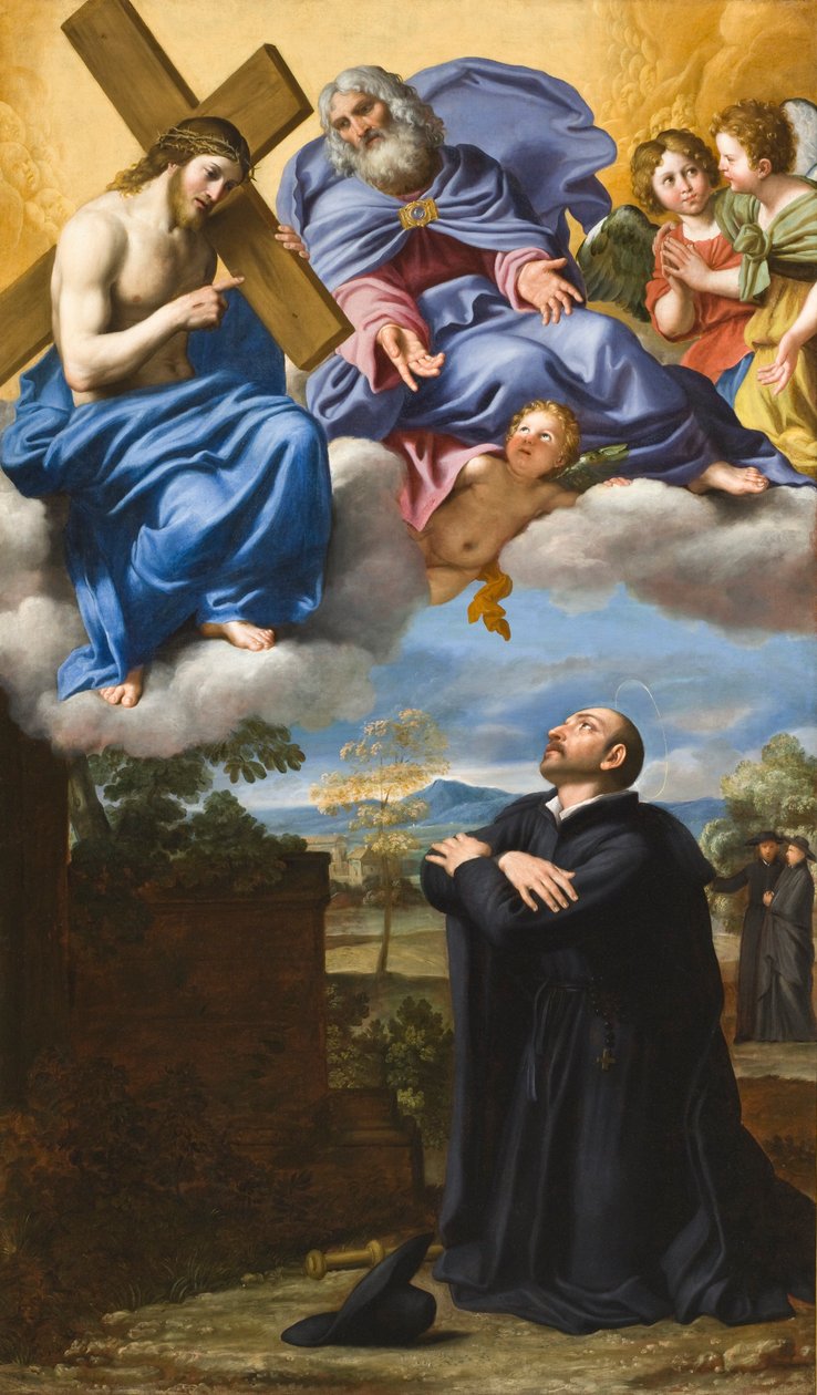 La visión de San Ignacio de Loyola sobre Cristo y Dios Padre en La Storta de Domenichino