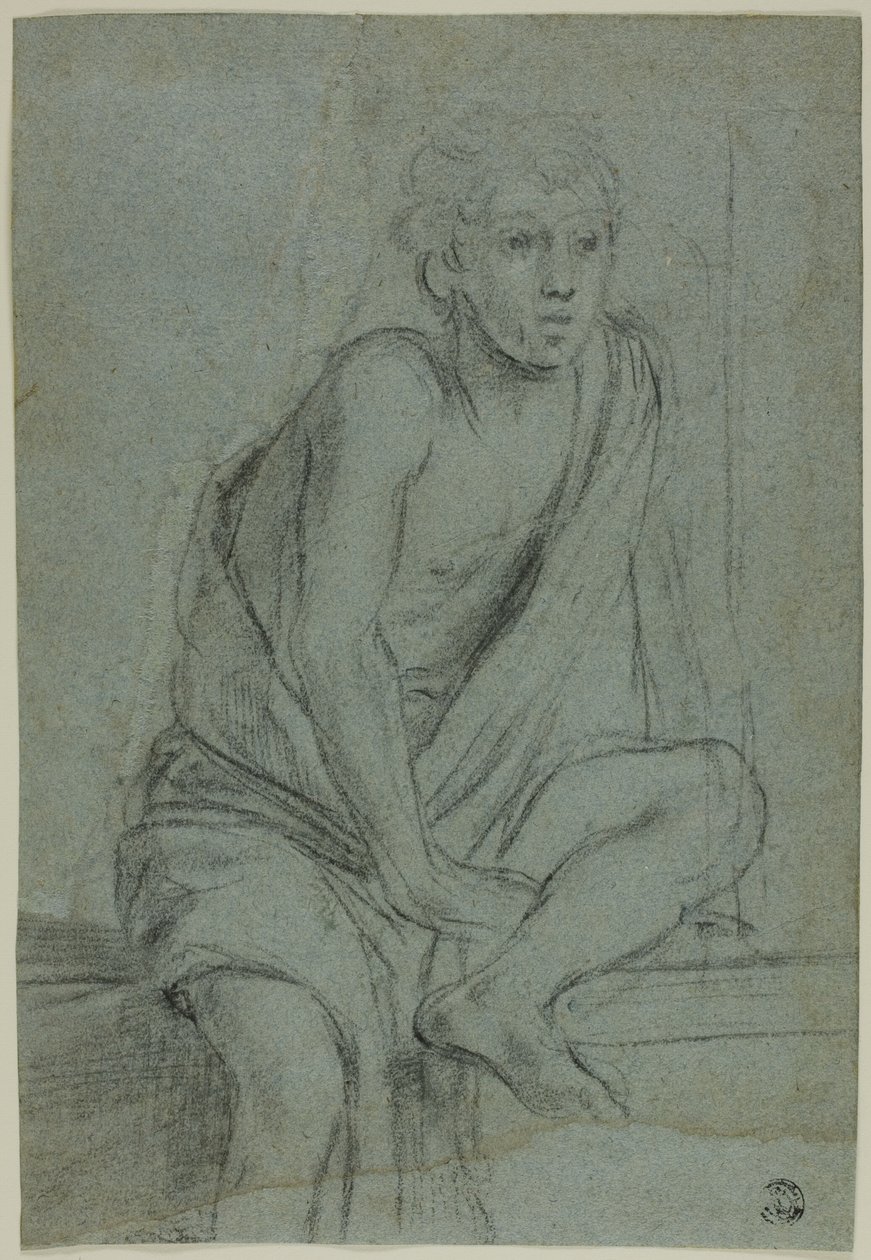 Joven sentado: Estudio para la flagelación de San Andrés de Domenichino