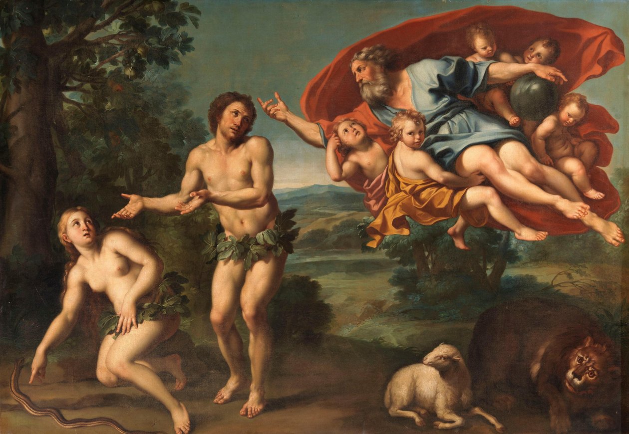 La expulsión de Adán y Eva de Domenichino