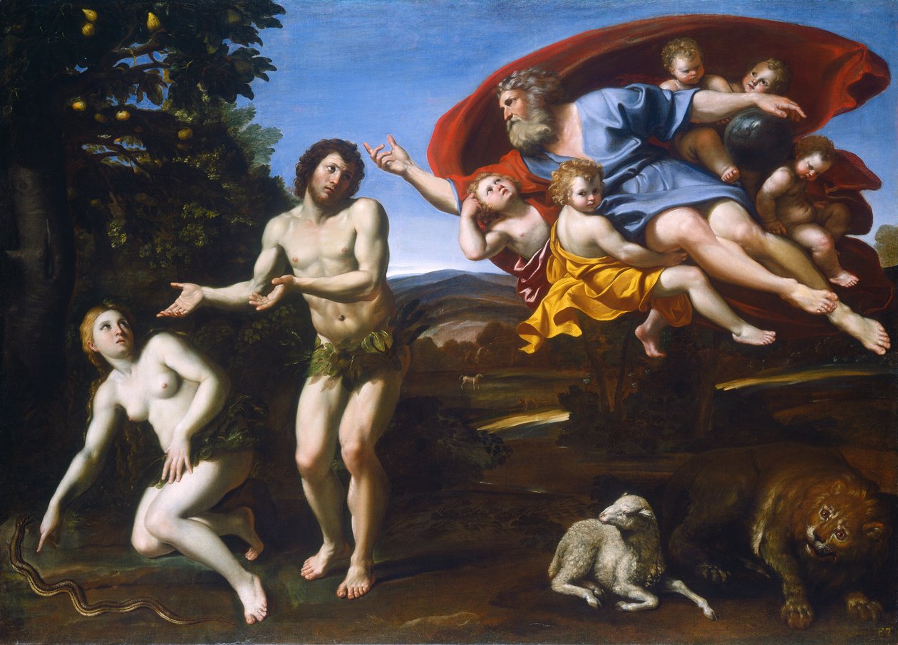 La reprimenda a Adán y Eva de Domenichino