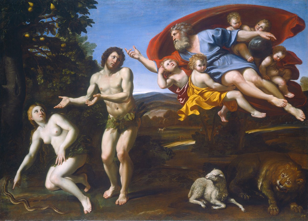 La reprensión de Adán y Eva, 1626 de Domenichino