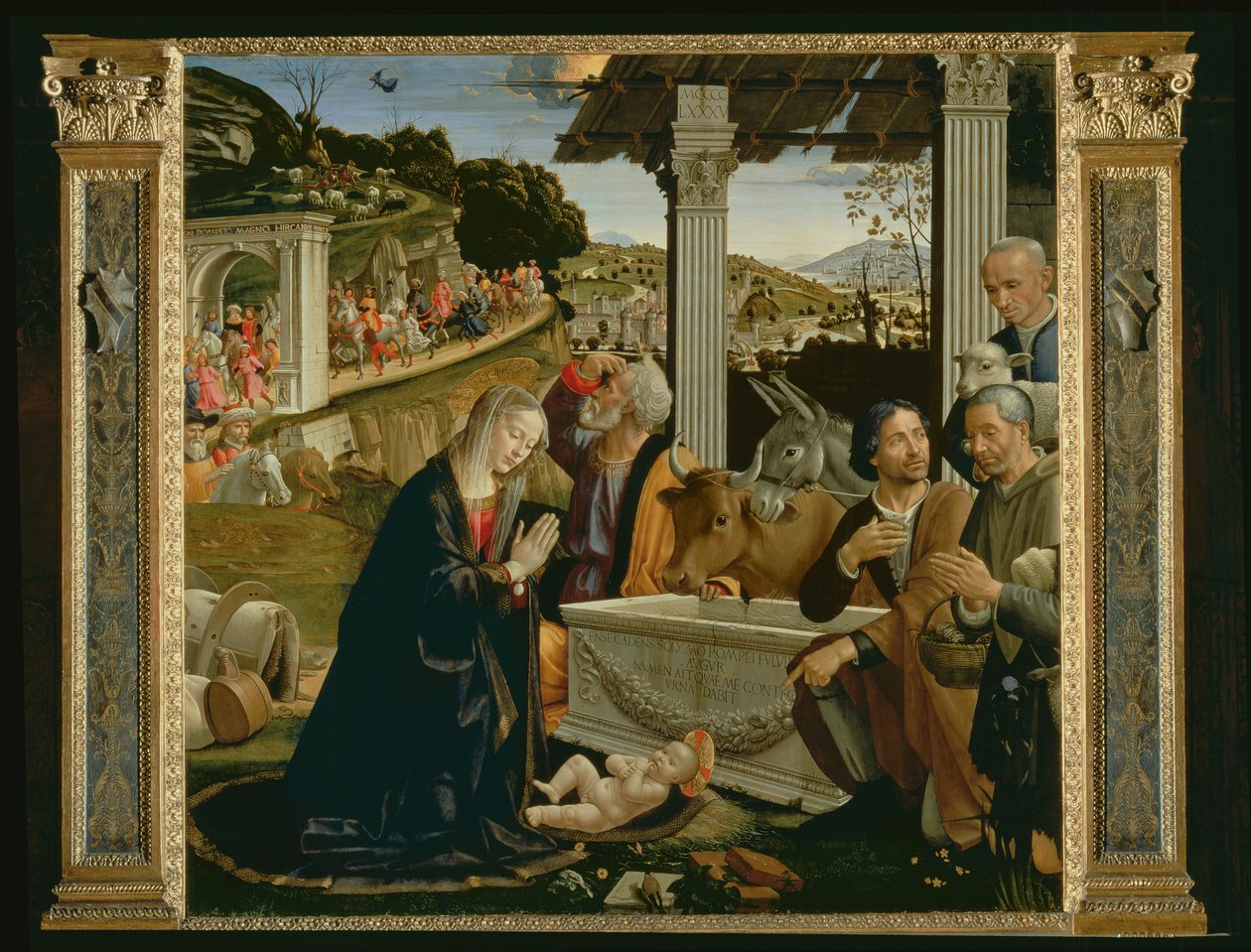 Adoración de los Pastores, 1485 (detalle) de Domenico Ghirlandaio