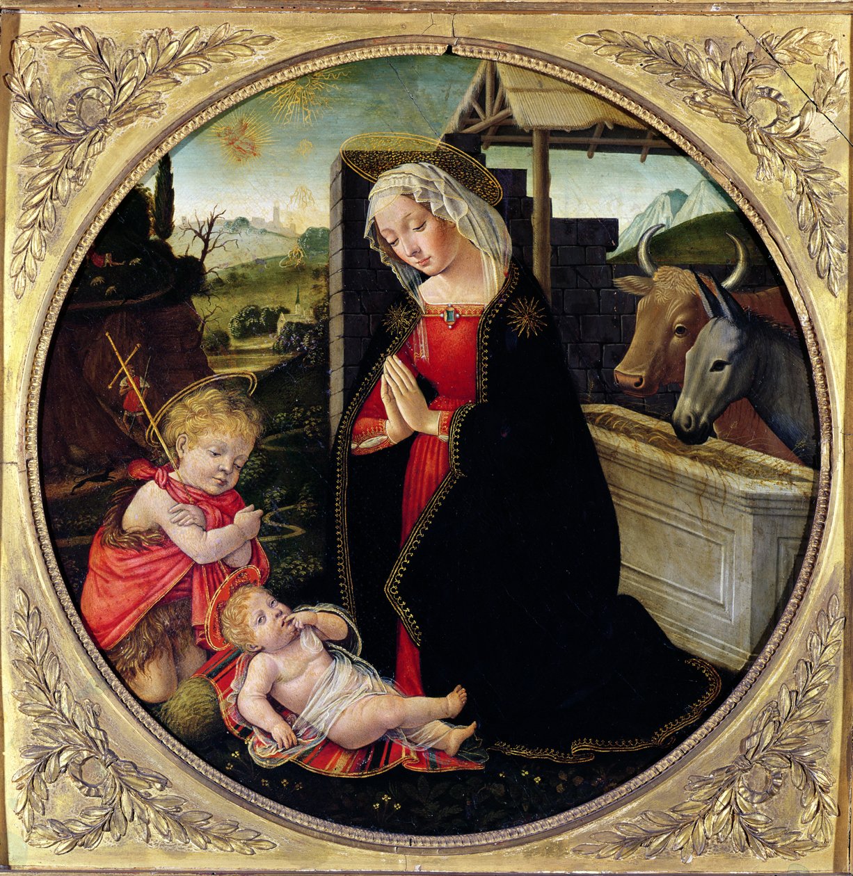 Madonna y el Niño con San Juan Bautista de Domenico Ghirlandaio