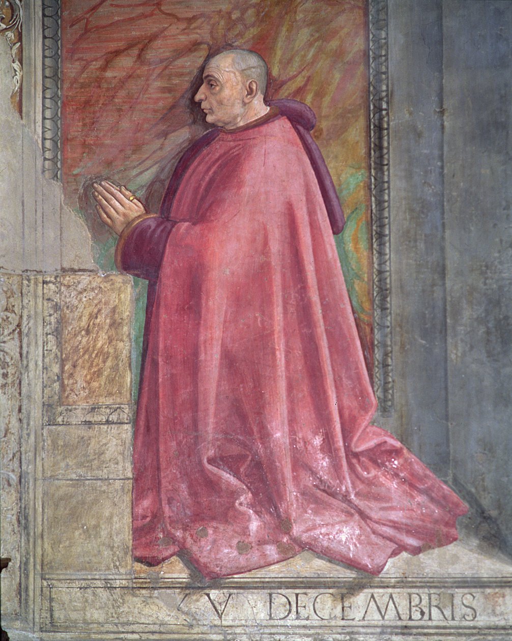 Retrato de Francesco Sassetti, del Ciclo de San Francisco, Capilla Sassetti (detalle) de Domenico Ghirlandaio