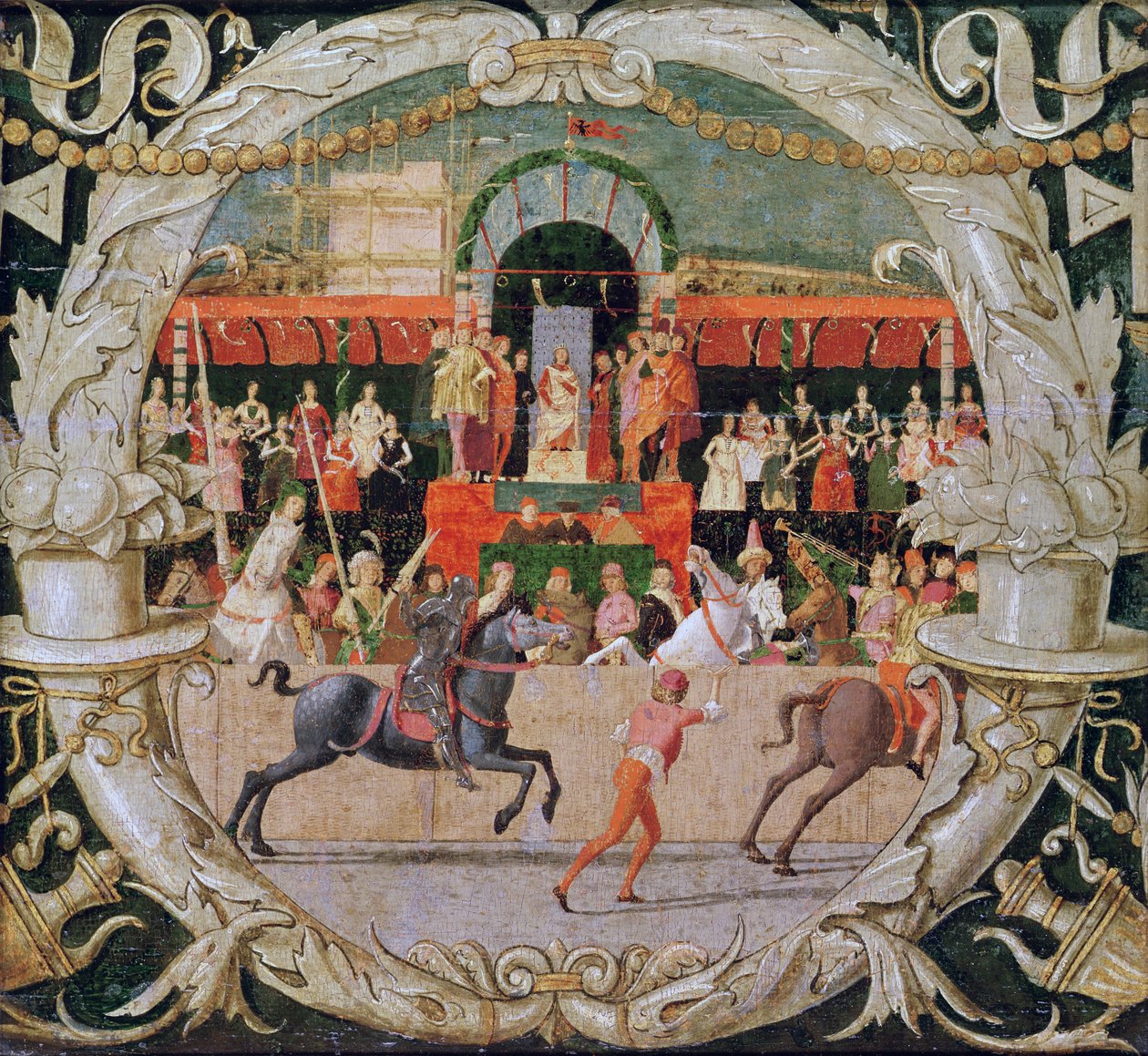 El rapto de las sabinas (antes de la señal) c.1490 de Domenico Morone
