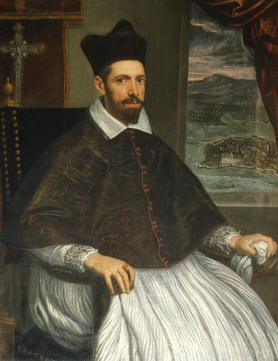 Retrato de Luca Stella, Arzobispo de Zadar de Domenico Robusti Tintoretto