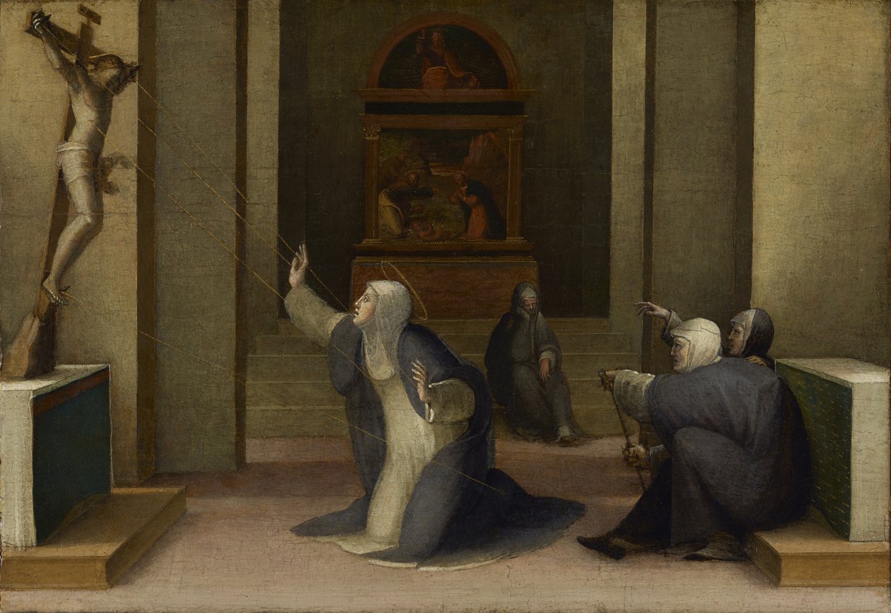 Santa Catalina de Siena recibiendo los estigmas de Domenico di Pace Beccafumi  