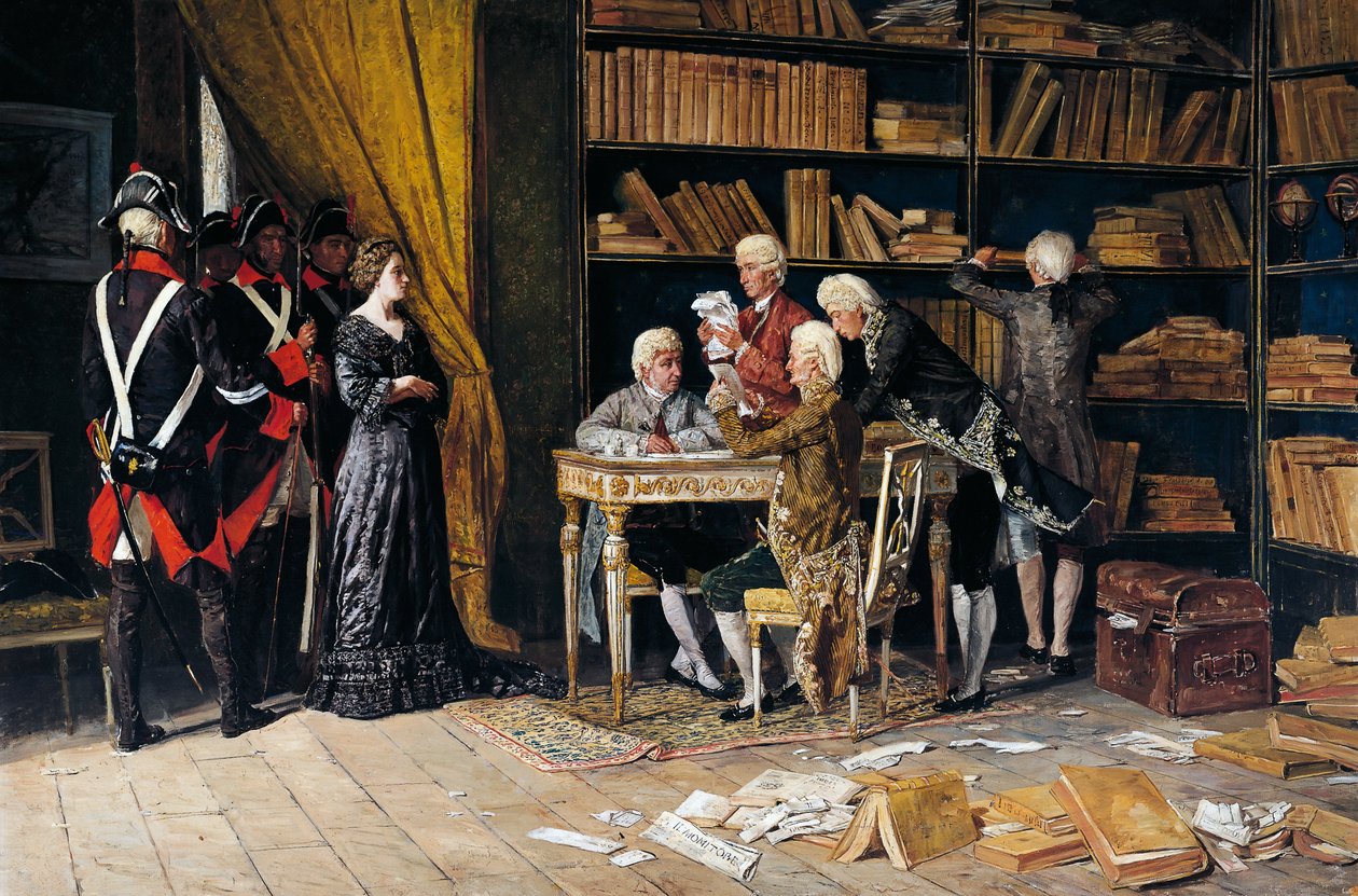 Buscando la casa de Eleonora Pimentel, pintura de Domenico Battaglia (1842-1921), óleo sobre lienzo de Domenico Battaglia