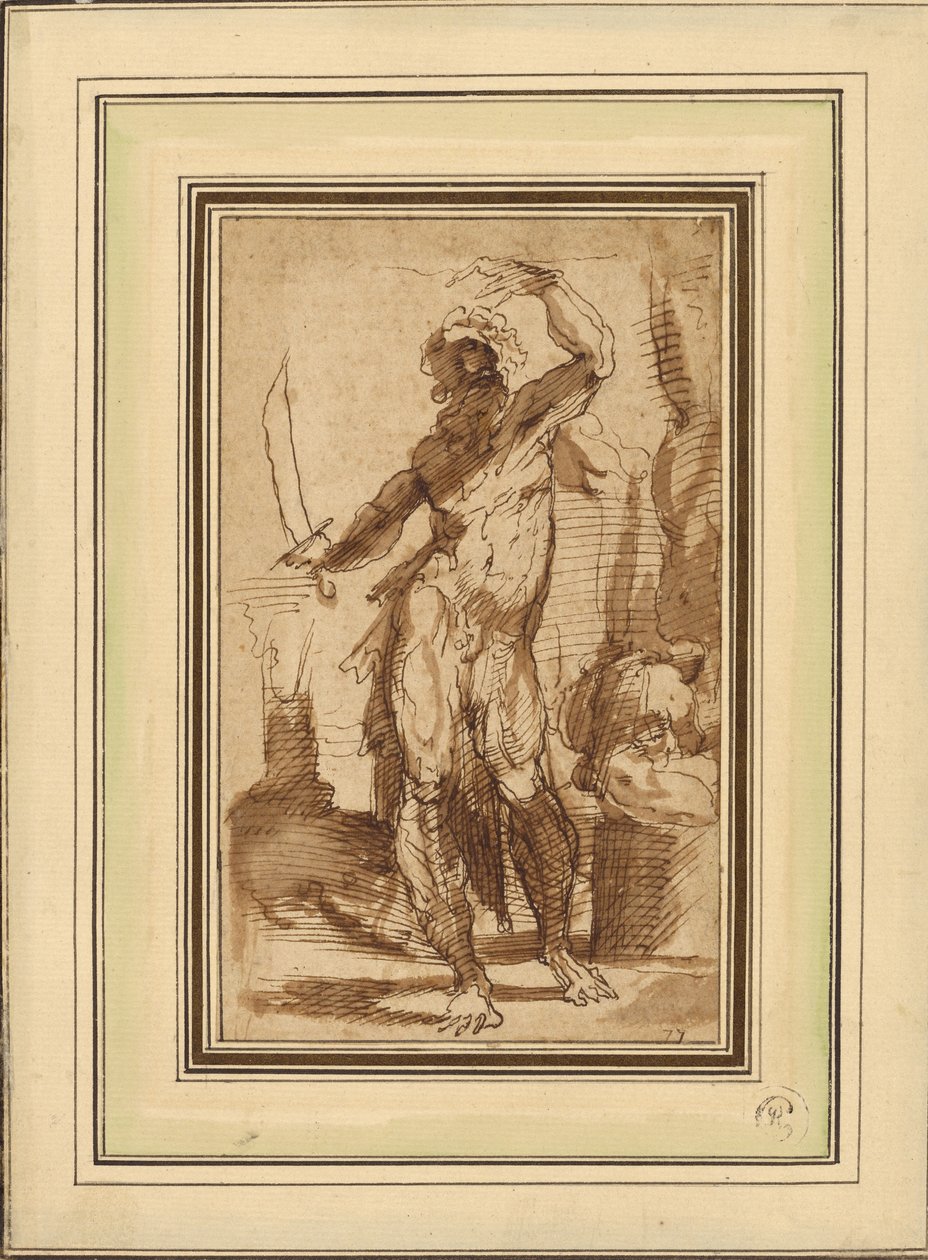 Estudio para la figura de Abraham de Domenico Beccafumi