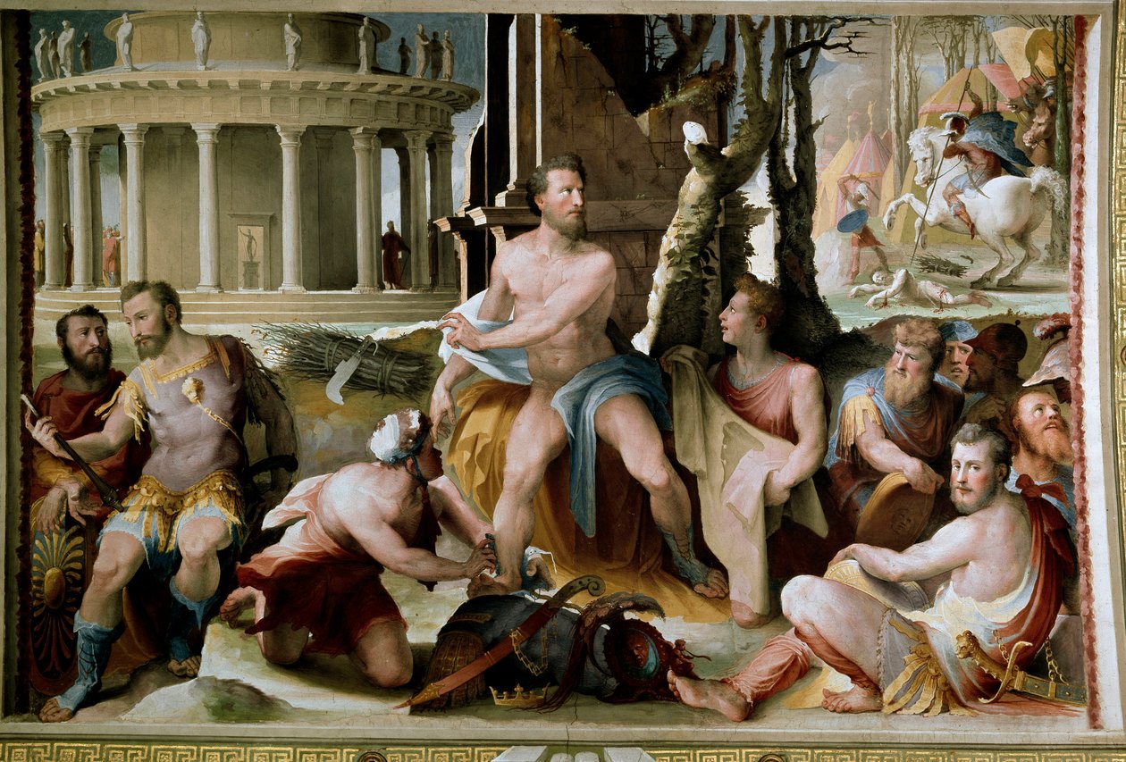 El sacrificio de Codros, rey de Atenas de Domenico Beccafumi