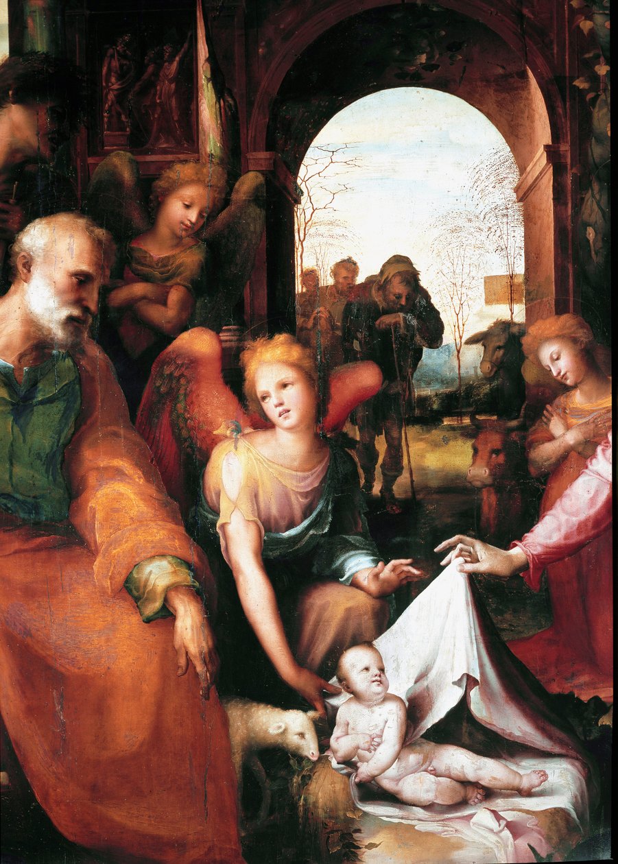 La natividad (detalle) de Domenico Beccafumi