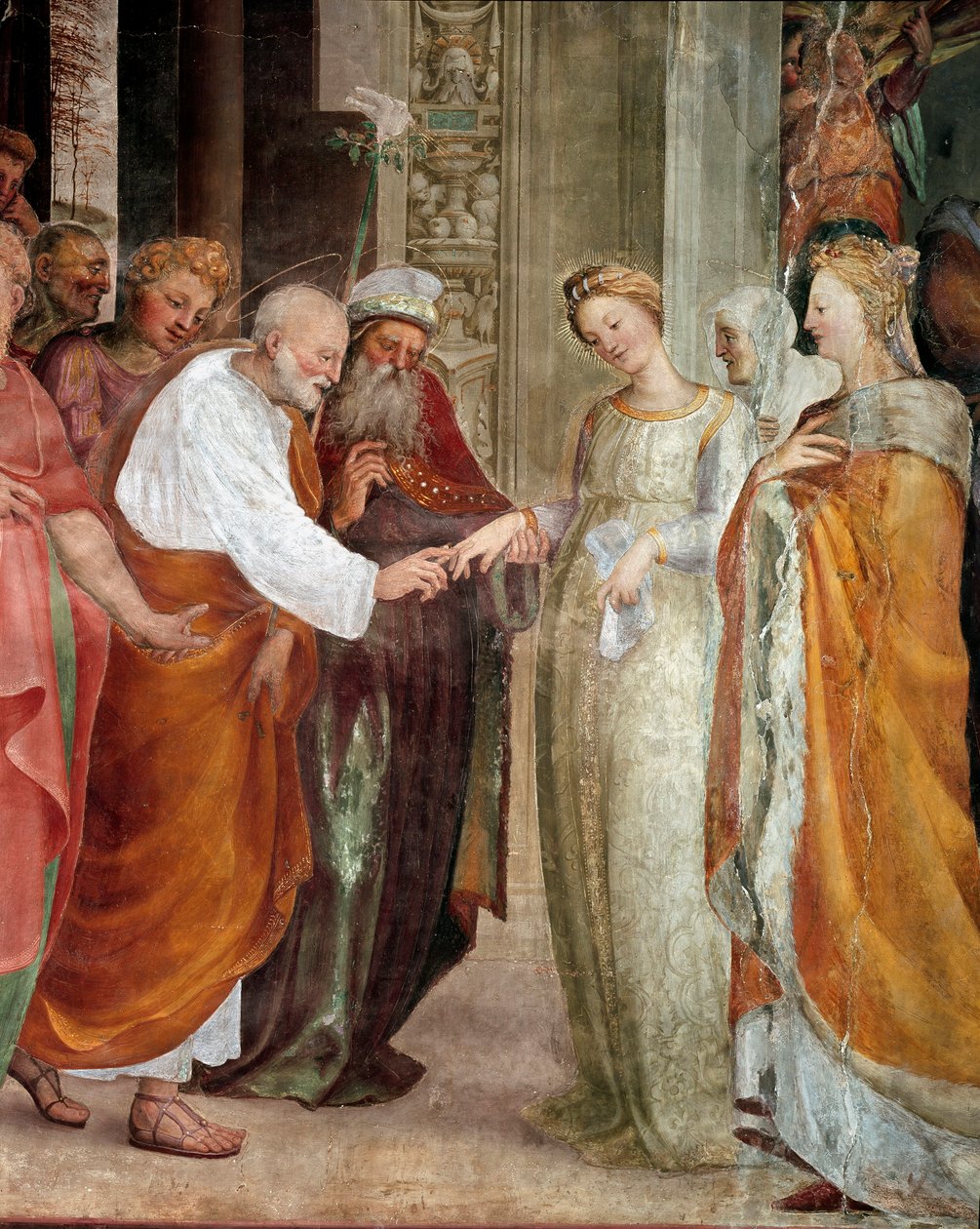 El matrimonio de la Virgen (detalle) de Domenico Beccafumi