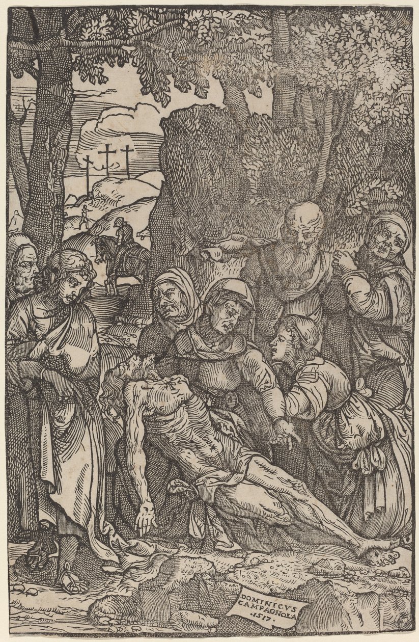 Lamentación de Cristo de Domenico Campagnola
