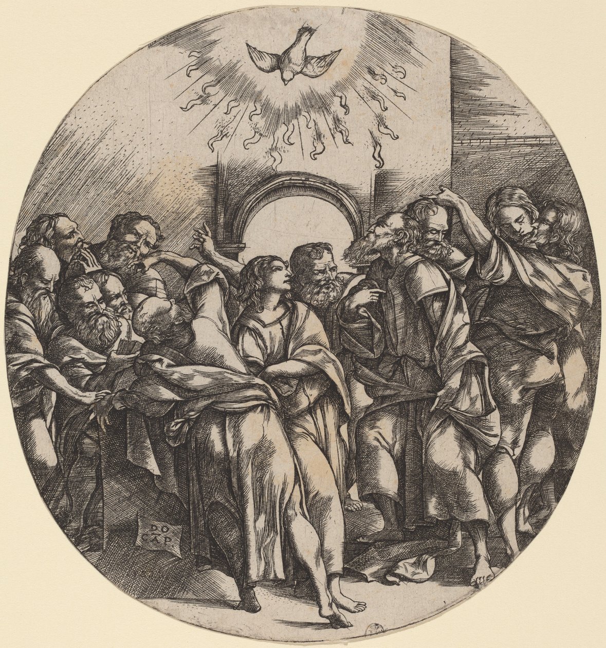 El descenso del Espíritu Santo de Domenico Campagnola