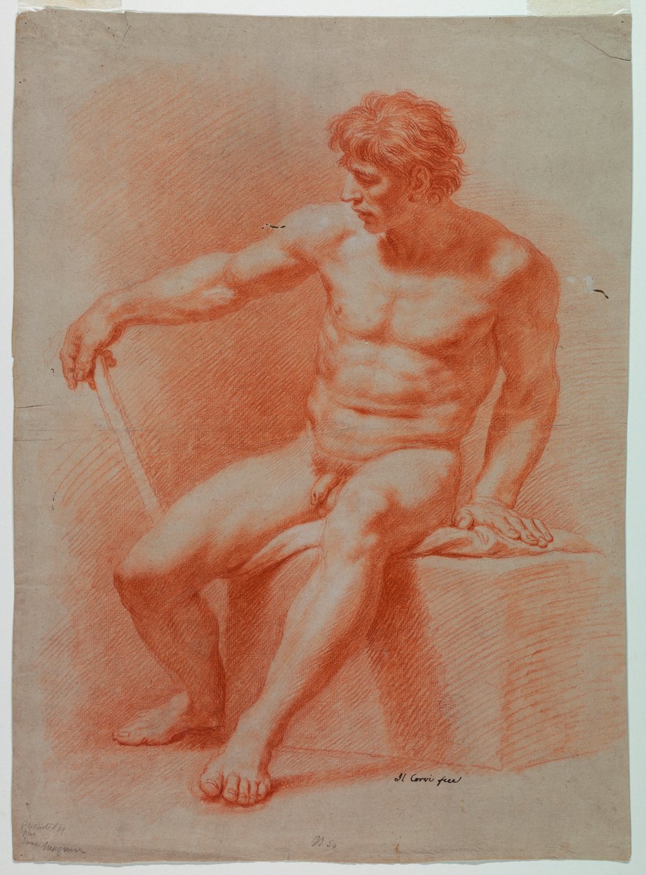 Dibujo, Dibujo, Desnudo, ca. 1740 de Domenico Corvi
