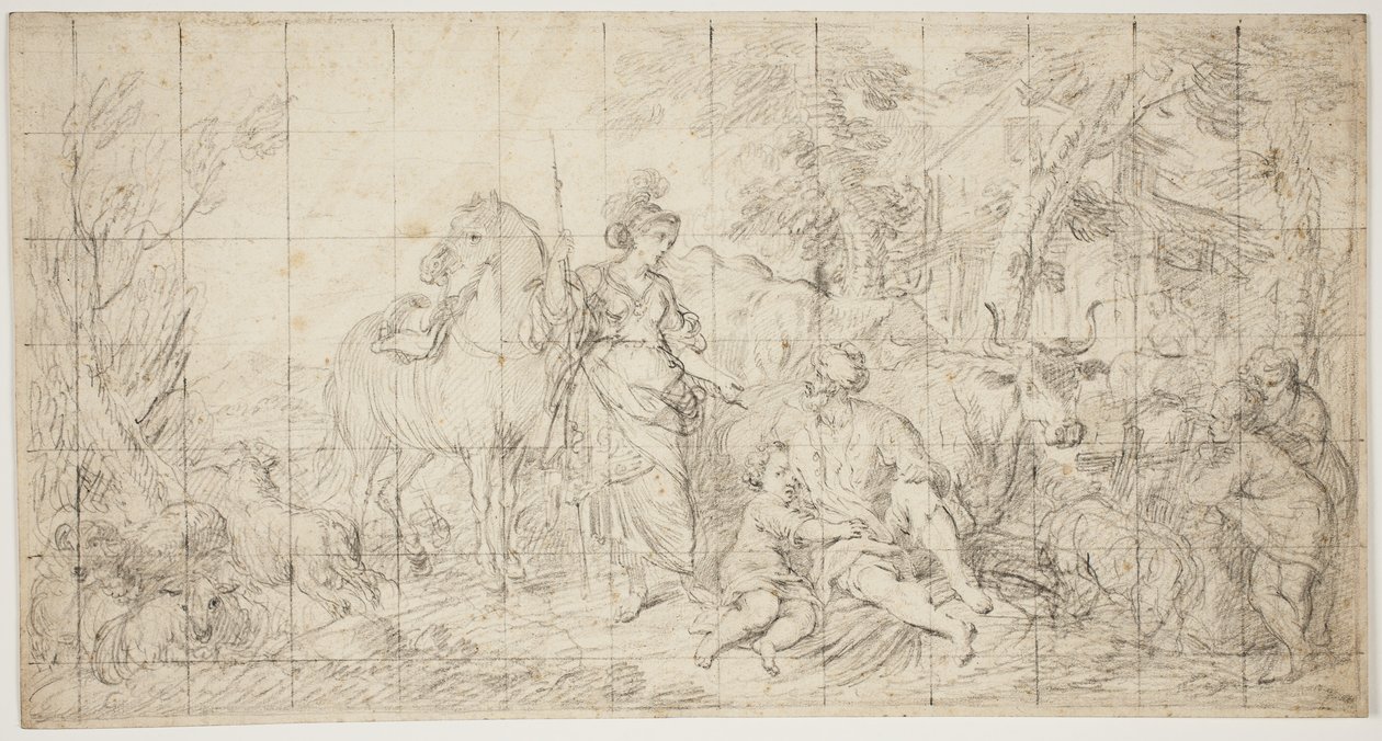 Erminia y los pastores de Domenico Corvi