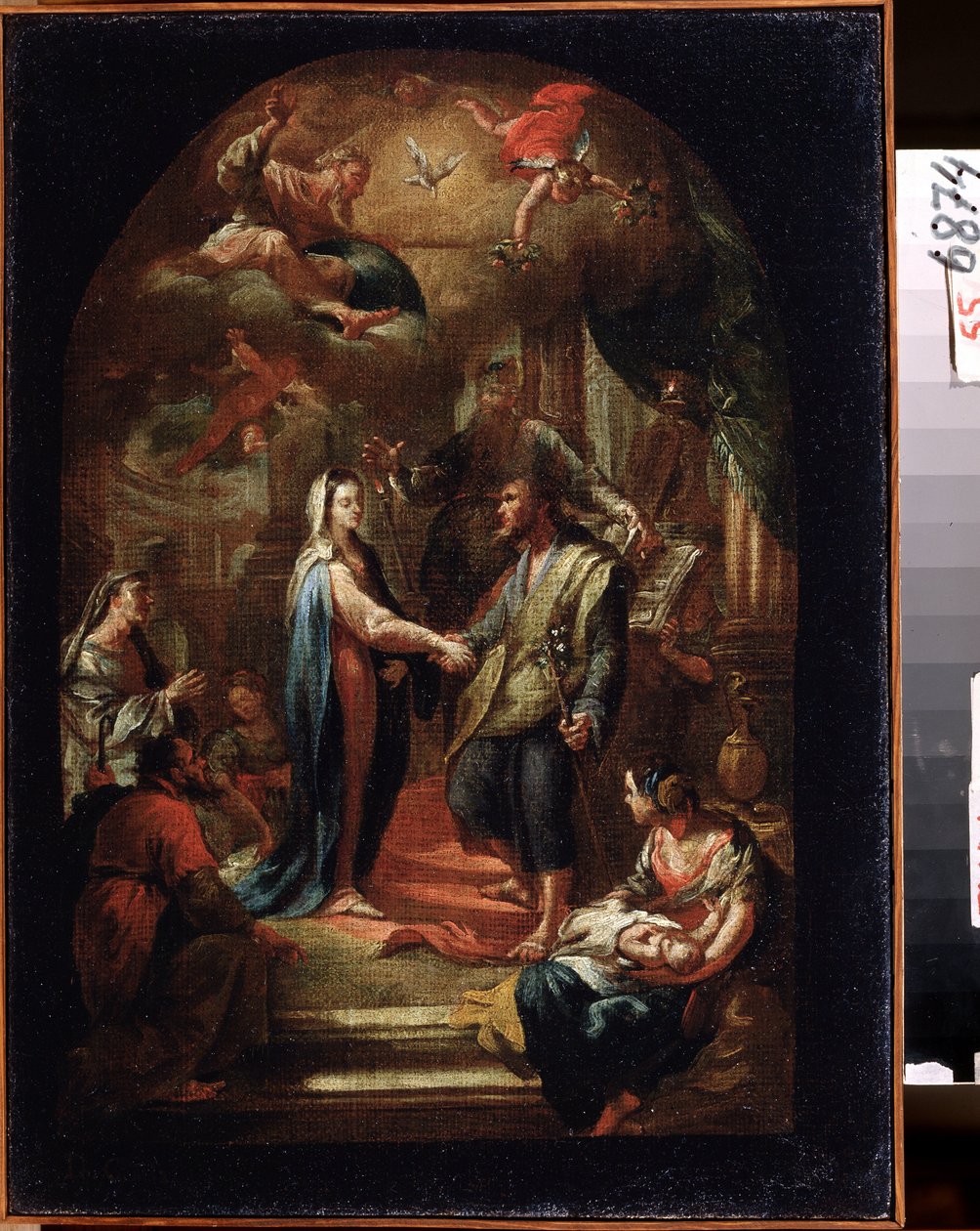 ""El matrimonio de la Virgen"" (El matrimonio de María y José) Pintura de Domenico Corvi (1721-1803) Museo Estatal de Arte del siglo XVIII, Tula, Rusia de Domenico Corvi