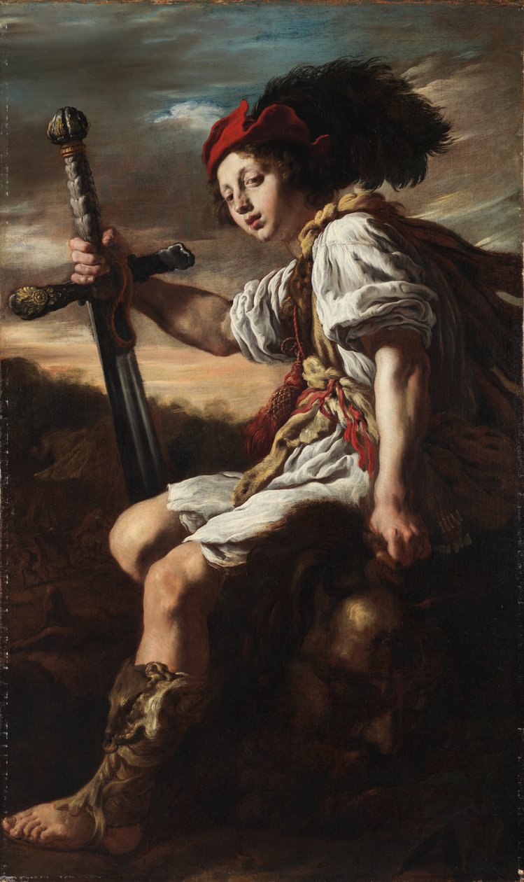 Italiano:  Davide con la testa di Golia David con la cabeza de Goliat de Domenico Fetti