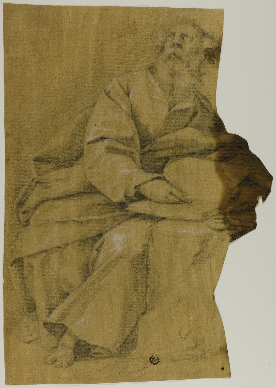 Evangelista escribiendo en el escritorio de Domenico Fiasella