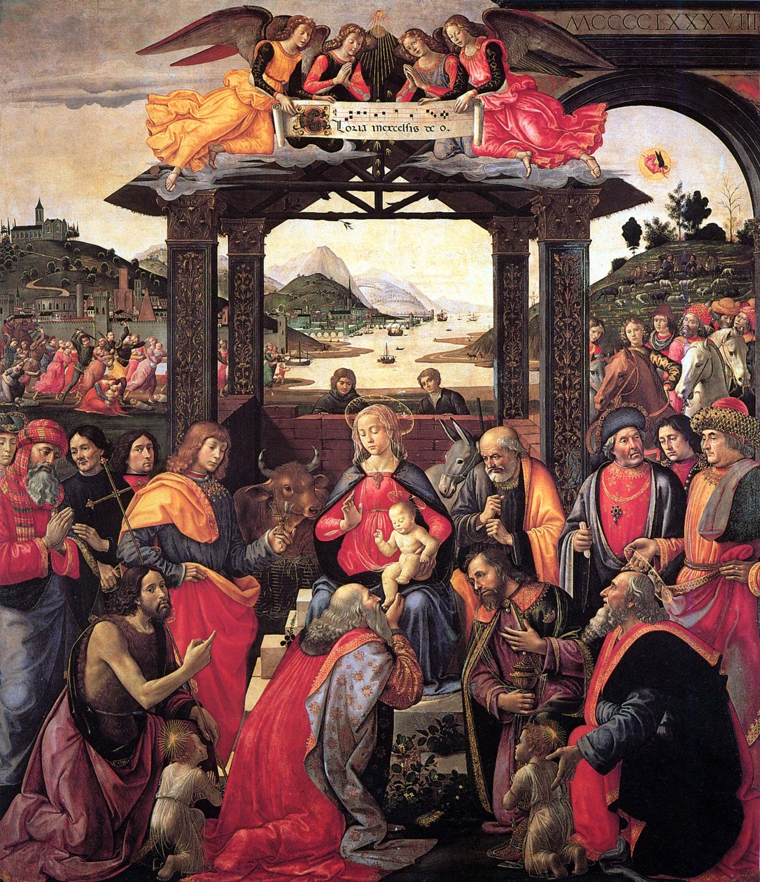 Adoración de los Reyes Magos de los Ospedali degli Innocenti de Domenico Ghirlandaio