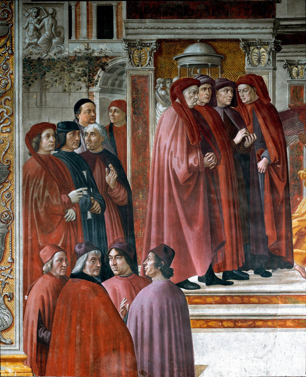 El anuncio hecho en Zacarías (detalle) de Domenico Ghirlandaio