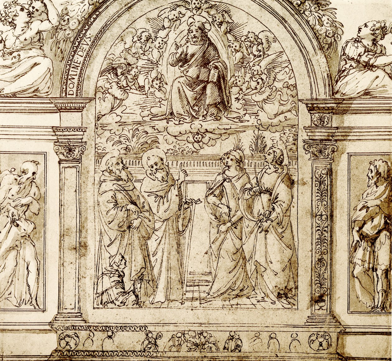 El Salvador bendiciendo en las nubes de Domenico Ghirlandaio