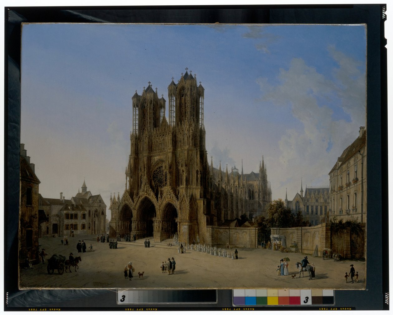 Catedral de Notre-Dame de Reims con procesión de comulgantes de Domenico II Quaglio
