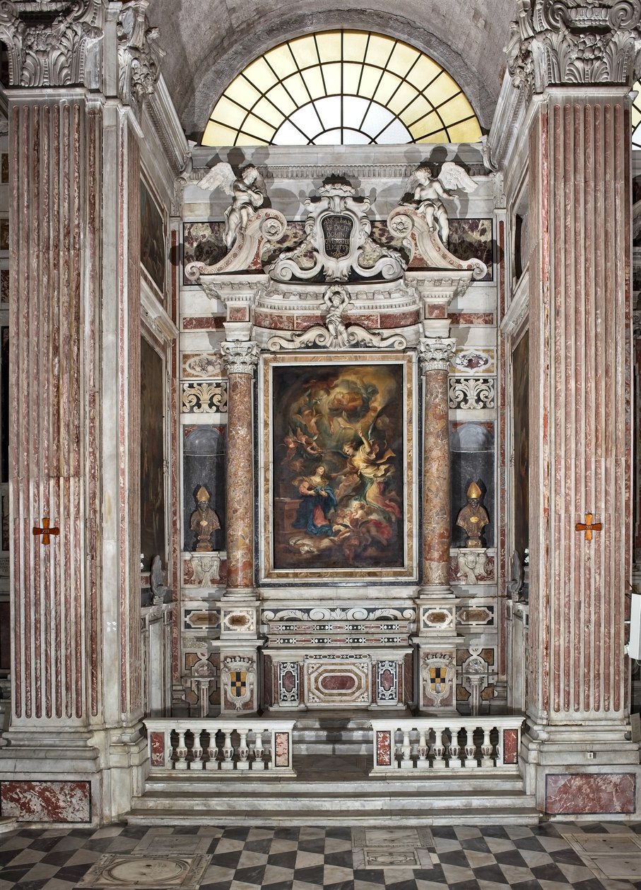 Anunciación, altar, sexta capilla, c.1679 de Domenico I Piola