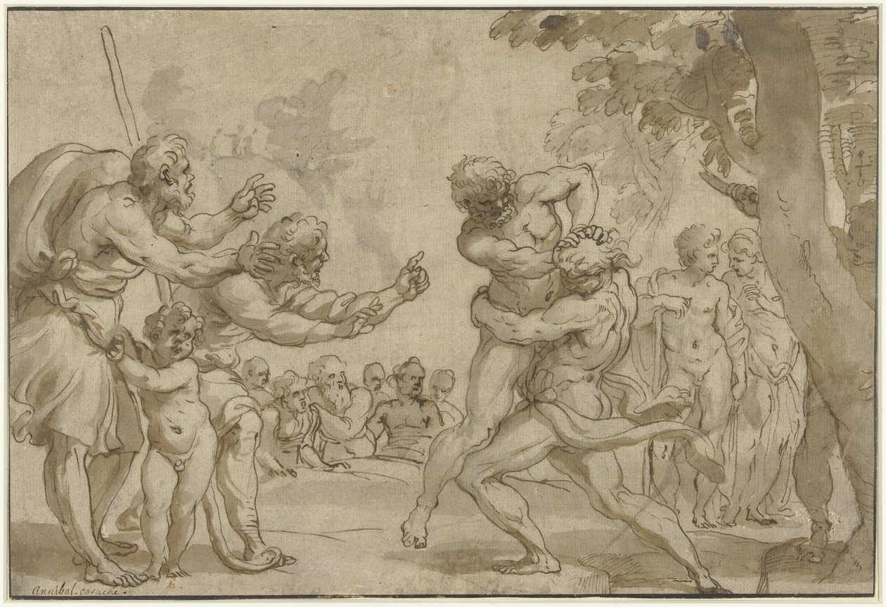 Hércules en Antaeus de Domenico I Piola