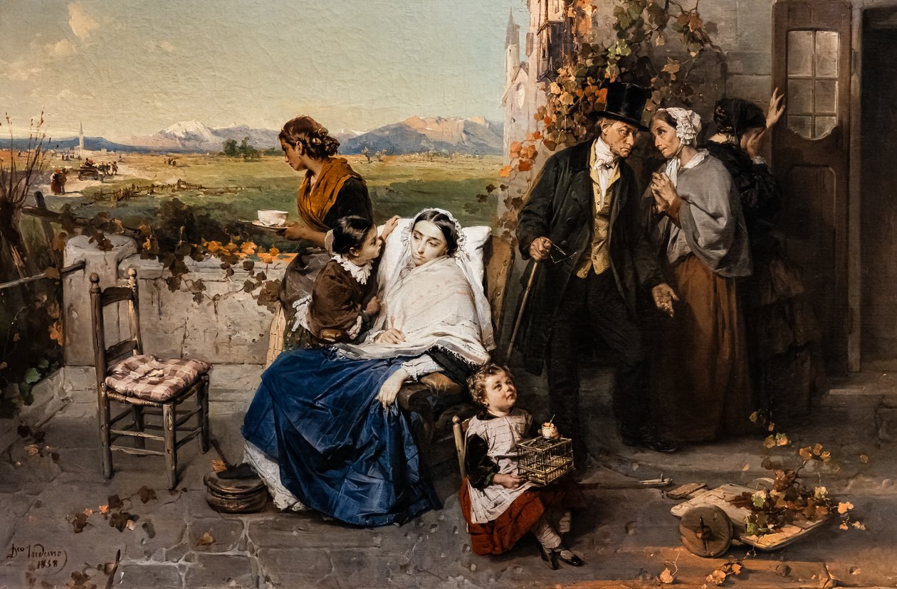 Mientras las hojas caen de Domenico Induno