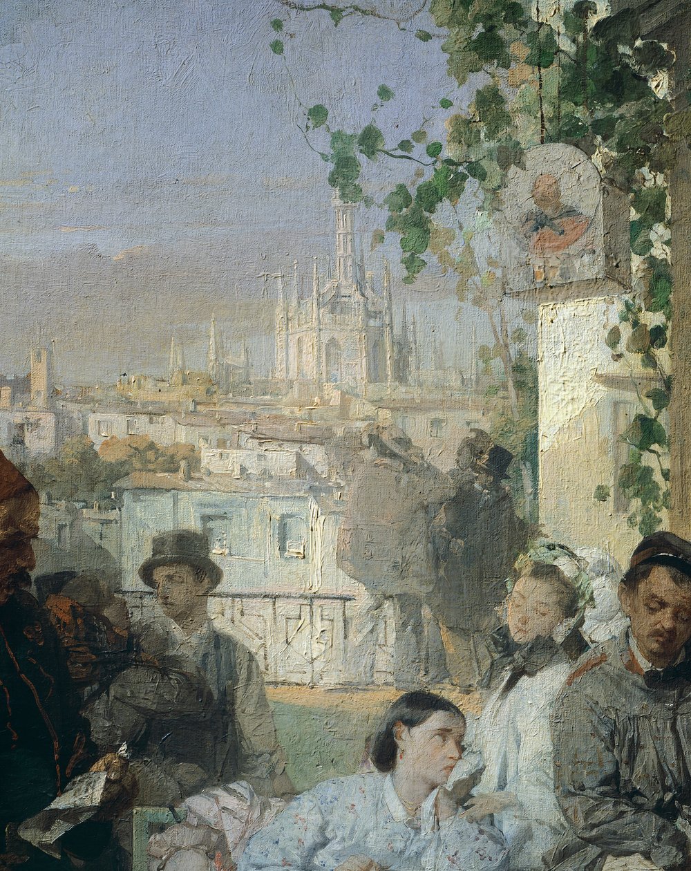 Noticias de la Paz de Villafranca (detalle) de Domenico Induno