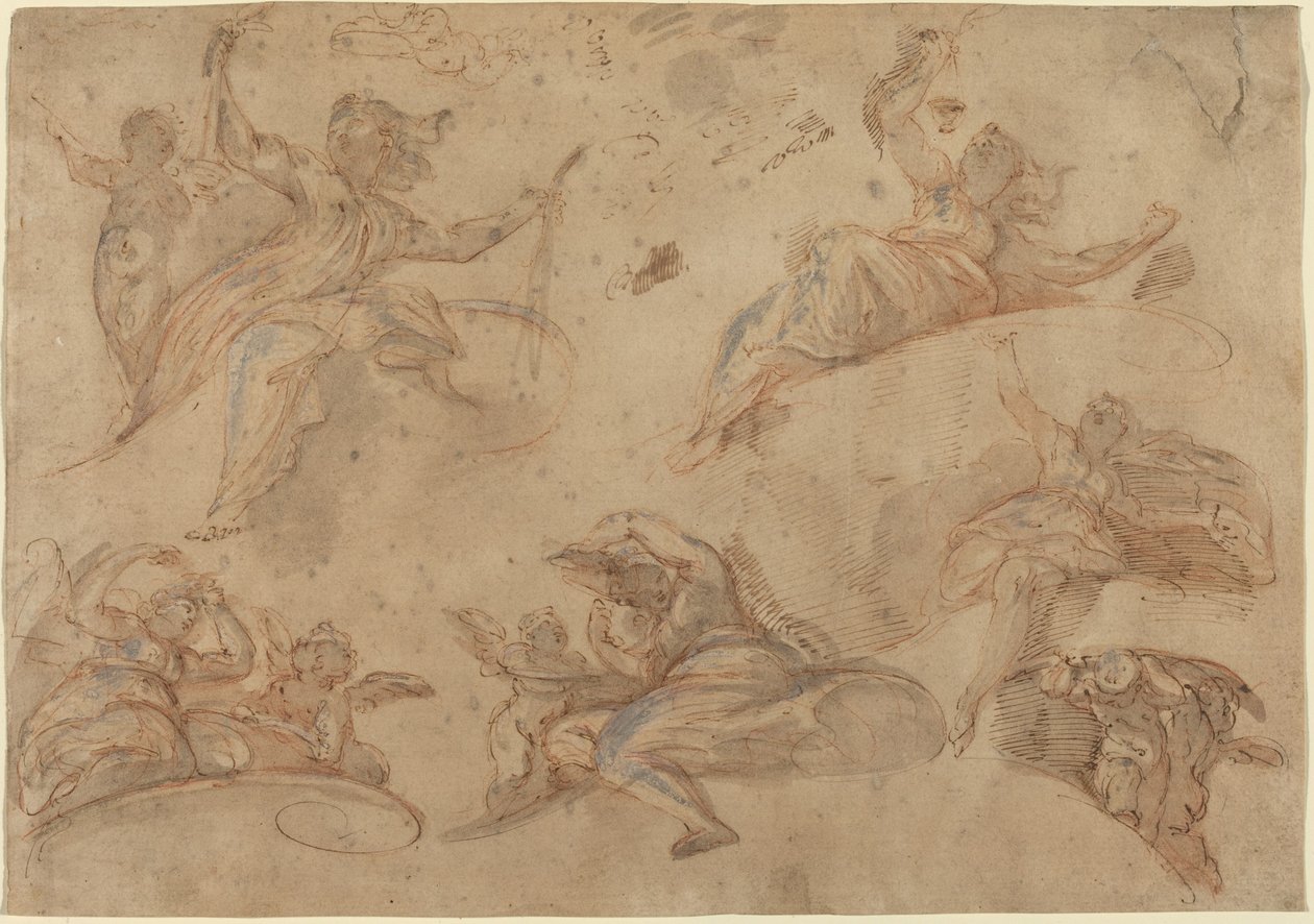 Figuras alegóricas vistas desde abajo de Domenico Maria Canuti