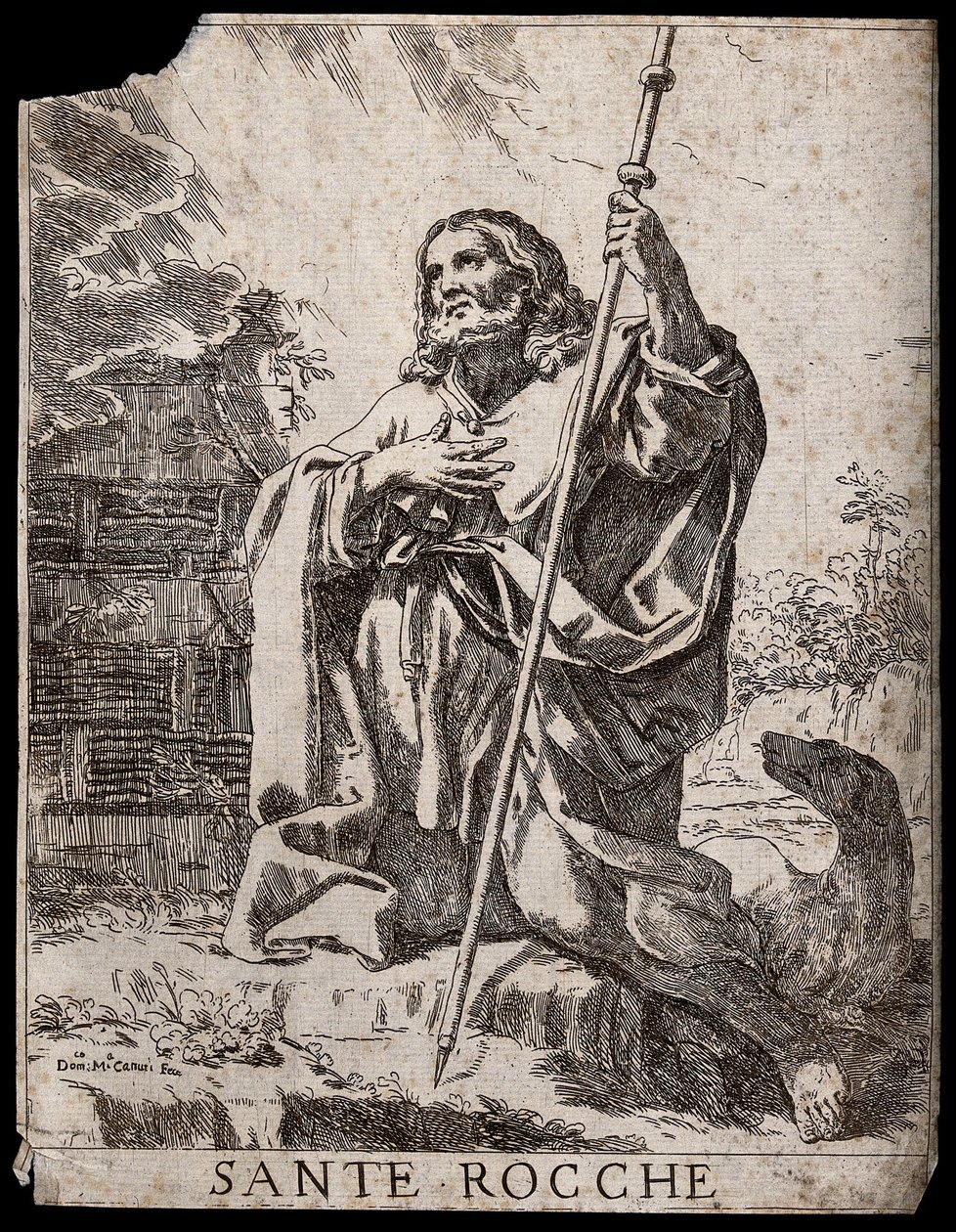 San Roque. Aguafuerte de D. M. Canuti. de Domenico Maria Canuti