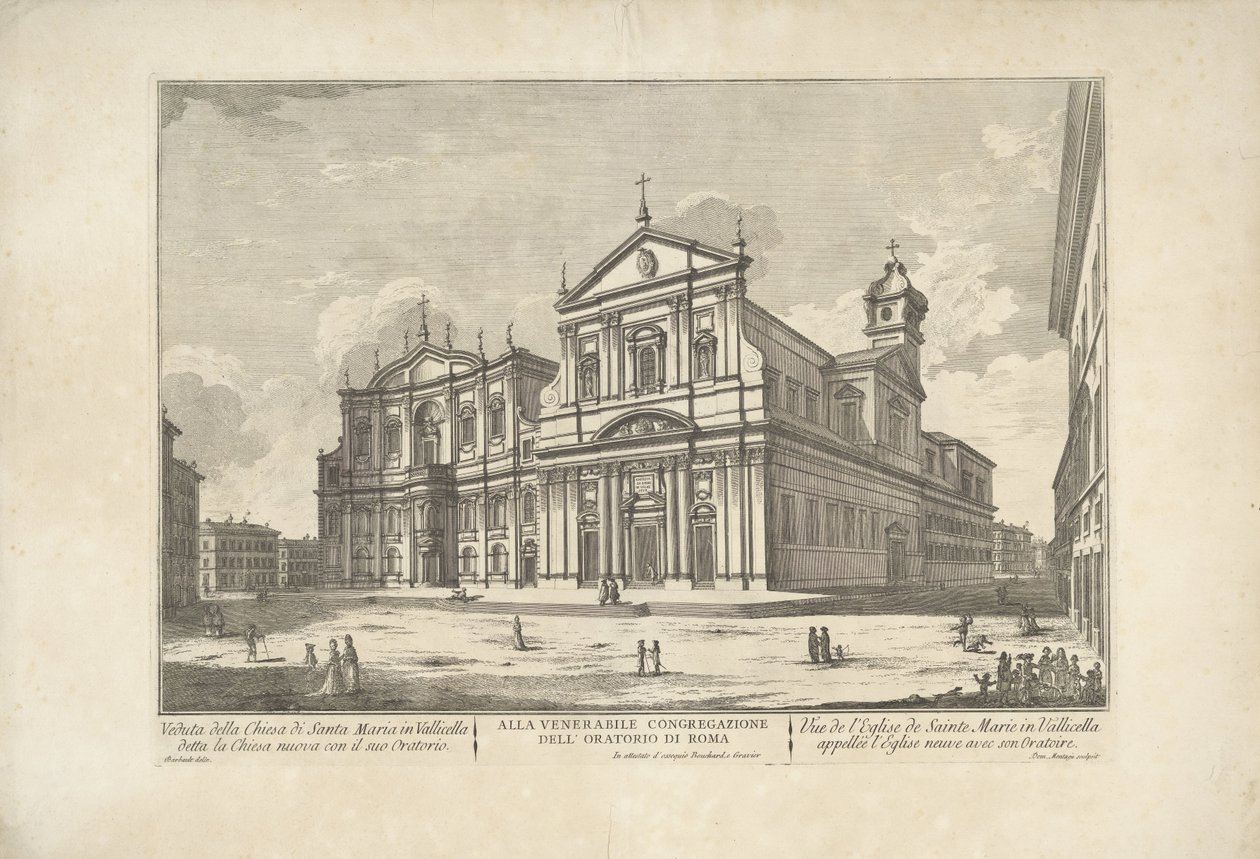 Nueva Iglesia de Roma Vista de la Iglesia de S. Maria in Vallicella llamada la nueva Iglesia con su Oratorio / Vue de l