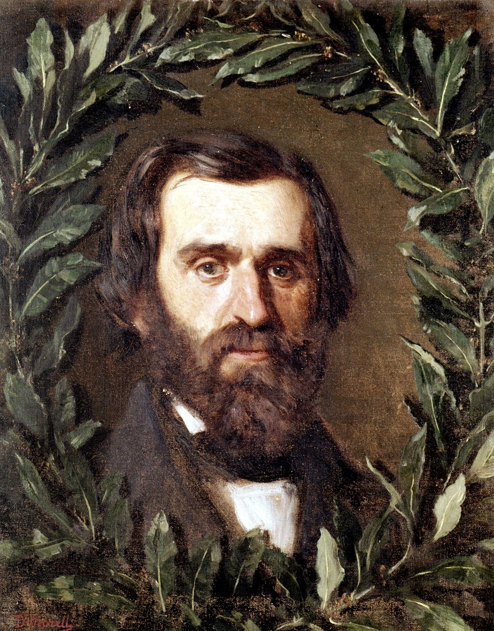 Retrato del compositor italiano Giuseppe Verdi (1813 - 1901). Pintura de Morelli de Domenico Morelli