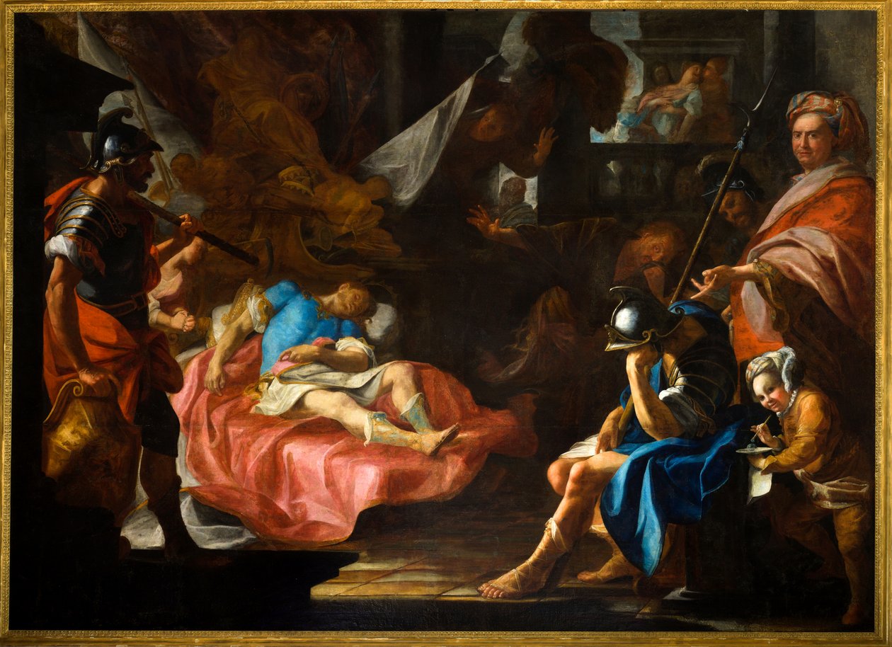 Muerte de Germánico, c.1730-40 (óleo sobre lienzo) de Domenico Parodi