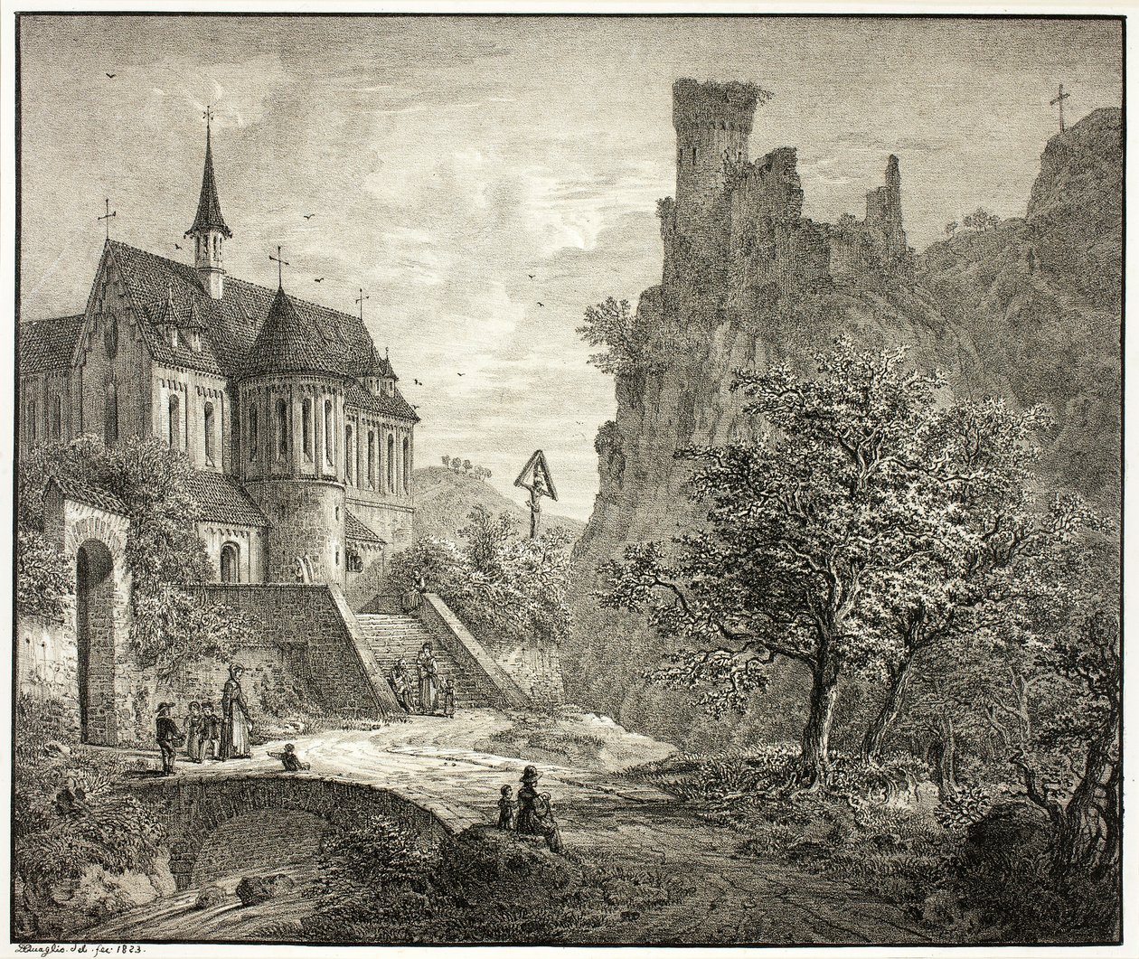 Iglesia de Kobern en el Mosela de Domenico Quaglio